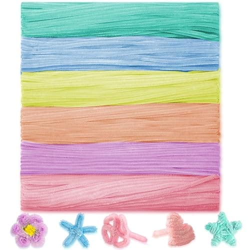 Peryiter 500 Pieces Pipe Cleaners Chenille Stems for Flowers Craft Supplies Bulk Fluffy Fuzzy Sticks for DIY Art Projects Creative Gift Wrapping Party Decorations(Macaron,12 Inch) thumbnail 7