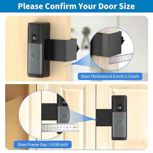 Anti-Theft Ring/Blink Doorbell Mount for 2026 Newest Ring Battery Doorbell/Plus/Pro (2nd Gen), No-Drill Camera Doorbell Kits, Non-Blocking Motion Sensor, Accessories for Apartment & Rental, Black thumbnail 5