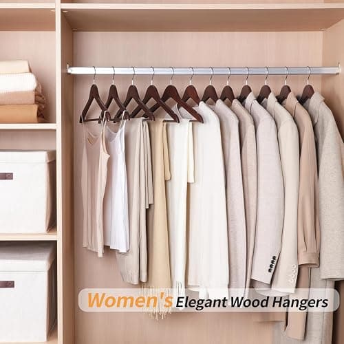 Amazon Basics Durable Wooden Suit Clothes Hangers - Cherry (Pack of 80) thumbnail 6