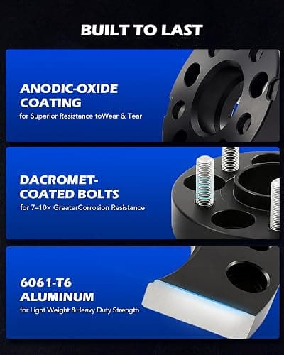 Orion Motor Tech 5x4.5 Hub Centric Wheel Spacers, 1" Black Wheel Spacers with M12x1.5 Studs Compatible with Honda Accord Honda Civic Honda CRV Acura RSX Acura TL, 64.1mm Bore Wheel Spacer Kit, 4pcs thumbnail 5