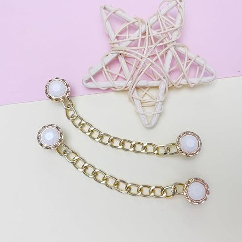 Bling Shoe Charms for Women, Sparkle Rhinestones Shoe Decoration Charms, Girly Shoe Chains for Clog Sandals, DIY Shoe Accessories for Party Favor - White thumbnail 6