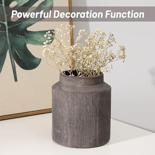 Rustic Vases for Home Decor. Ceramic Vase for Dining Table Decor. Terracotta Decorative Vase 6.1IN. ZSHLXM - Dark Brown - 6.1*7IN thumbnail 6
