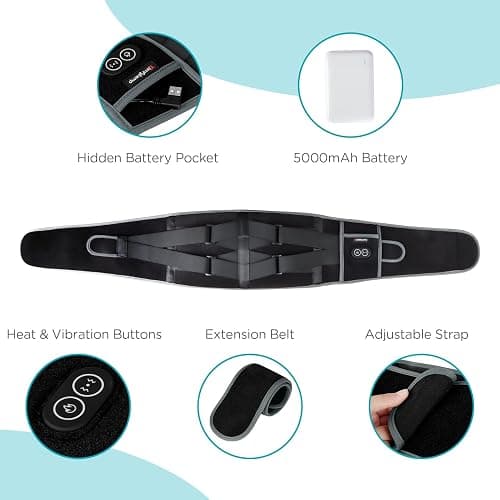 Comfytemp Cordless Heating Pad with Massager for Back Pain Relief, Portable Lower Back Massager FSA Eligible HSA Rechargeable, Birthday Christmas Gifts for Women Men Mom Dad Seniors 3 Heat 30 Auto-Off thumbnail 7