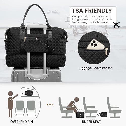 LOVEVOOK Travel Duffle Bag,Weekender Bags for Women with Shoe Compartment，Carry on Overnight Bag with Toiletry Bag,Gym Duffel Bag with Wet Pocket, Hospital Bags for Labor and Delivery thumbnail 4