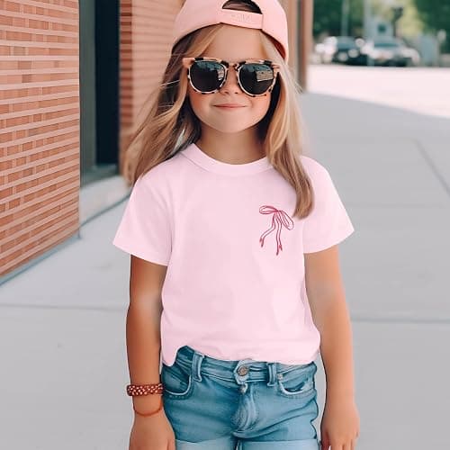 Fkatuzi Girls Christian Jesus Faith Shirts for Kids Cute Bow Shirt Daughter of The King God Bible Verse Graphic Tees Cotton thumbnail 2