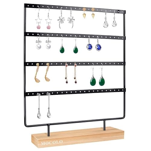 Mocolo Earring Holder Stand, Earring Organizer Display Holder Stand for Hanging Earrings(88 Holes & 4 Layers) thumbnail 4