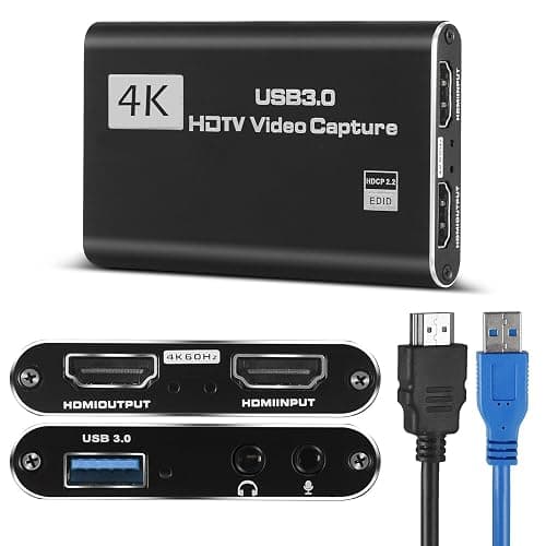 HeavenBird 4K HDMI Video Capture Card, Gaming Capture Card with Microphone, Full HD 1080P 60FPS USB Video Capture Device thumbnail 2