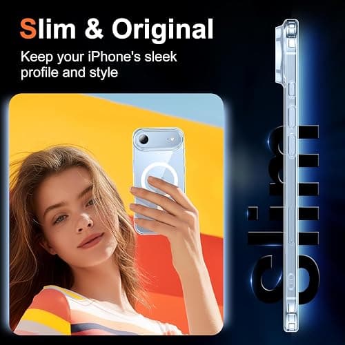 Temdan Designed for iPhone Air Case Clear, [Compatible with Magsafe][Screen Protector][Anti-Yellowing][17 Ft Military-Grade Protection] Shockproof Slim Magnetic Phone Case for 6.5 inch, Transparent thumbnail 7