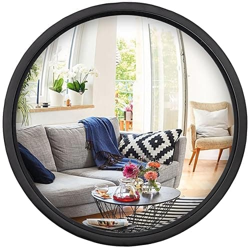 GIFTTROVE Matte Black Round Mirror