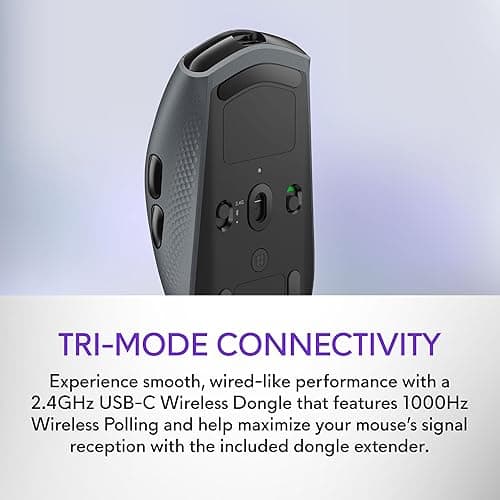 Alienware AW720M Tri-Mode Wireless Gaming Mouse - 2.4GHz Wireless, Bluetooth 5.1, 26,000 DPI, 8-Fully Programmable Buttons, Magnetic Snap Charging Adapter USB-A to USB-C Cable - Dark Side of The Moon thumbnail 5