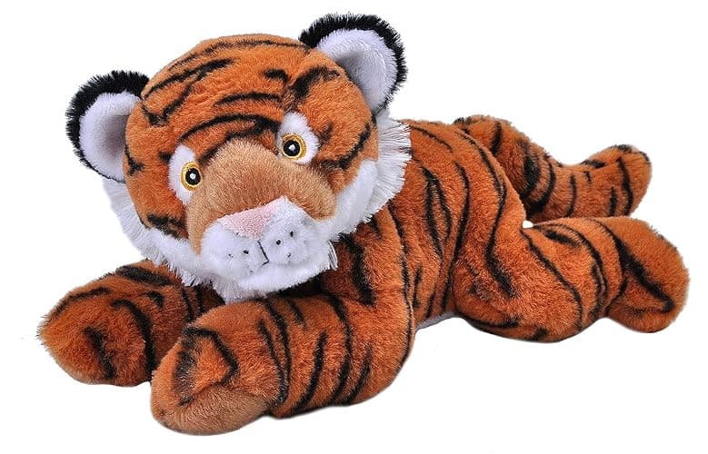 Wild Republic EcoKins Tiger Stuffed Animal 12 inch, Eco Friendly Gifts for Kids, Plush Toy, Handcrafted Using 16 Recycled Plastic Water Bottles - Image 1