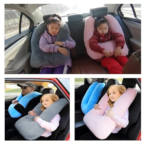 FHSGGP Travel Pillow Car Pillow Kid Car Sleeping The Sleeping Aid for Adults and Kids on Road Trips Kids Travel Pillow Gray thumbnail 5