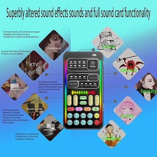 DIANMO Game Voice Changer, Audio Mixer, i9Live Sound Card kit (Including Headphones and 2 converters), Suitable for PS4/PS5/Xbox One/PC/Phone/Laptops., ferrous thumbnail 6