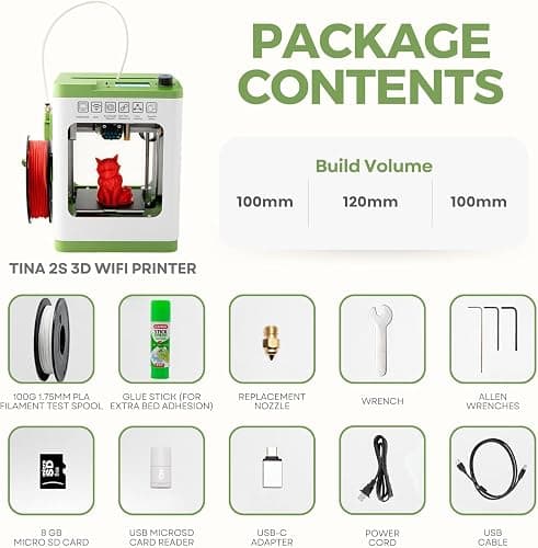 Fully Assembled Mini 3D Printer for Kids and Beginners - Complete Starter Kit with Auto Leveling 3D Printing Machine, 10M PLA Filament, and SD Card - WiFi 3D Home Printer for MAC, Windows, and Linux thumbnail 6