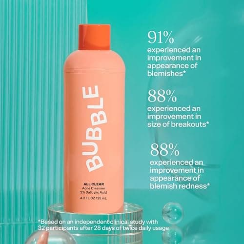 Bubble Skincare All Clear Anti-Breakout Foaming Face Wash - 2% Salicylic Acid Cleanser for Acne-Prone Skin, Gentle Facial Cleanser for Oily, Combination & Sensitive Skin (125 ml) thumbnail 2