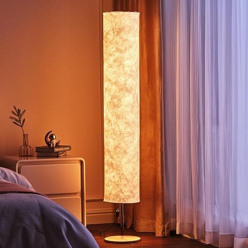 Soft Light Floor Lamp, 58 inch Simple Design Morden Slim Warm Light 3000K LED Tyvek Fabric Shade with LED Lamp for Living Room Bedroom Game Room thumbnail 8