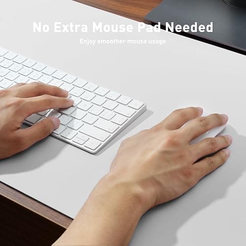 Aothia Leather Desk Pad Protector, Mouse Pad, Office Desk Mat, Non-Slip PU Leather Desk Blotter, Laptop Desk Pad, Waterproof Desk Writing Pad for Office and Home (23.6" x 13.7", Off-White) thumbnail 4