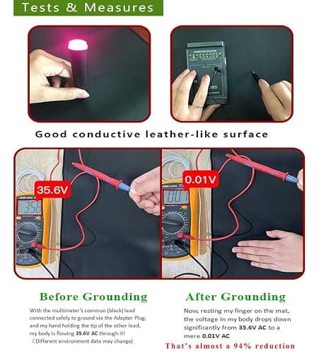 Grounding Mat for Pain Relief, Birthday for Women Men Mom Dad Elderly, Carbon Leatherette Earth Therapy mat for Bed, Grounding Mat for Better Sleep, 54"x71" thumbnail 6