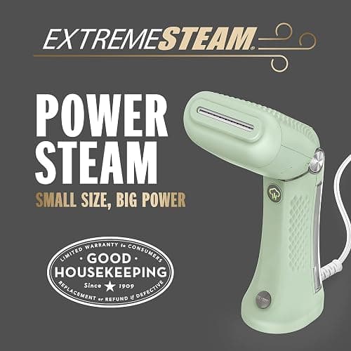 Conair Handheld Garment Steamer for Clothes - Power Steam: Small Size, Big Power - Great for Home, Office, or Travel with Dual Voltage for Worldwide Use, Mint Green thumbnail 3