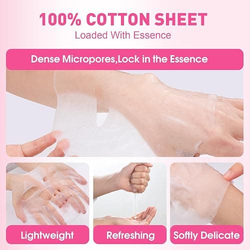 12 Pack Collagen Hydrating Face Masks Skincare, Face Mask for Dry Skin | Sheet Facial Masks Set for Women Skin Care, Face Mask Bulk Spa Gifts thumbnail 4