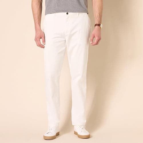 Amazon Essentials Men's Athletic-Fit Washed Comfort Stretch Chino Pant (Previously Goodthreads) - 30W x 32L - White thumbnail 6