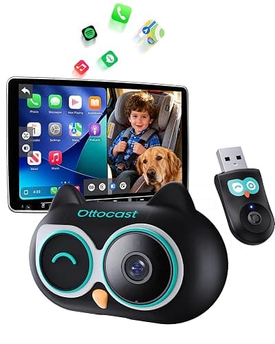 OTTOCAST Cabin Care Car Adapter with Baby Car Camera, Wireless CarPlay Display on CarScreen 2026, Plug-and-Play 1080P HD Rear Seat Baby Monitor, Split Screen Navigation, for Parents & Pet Owners - Image 1