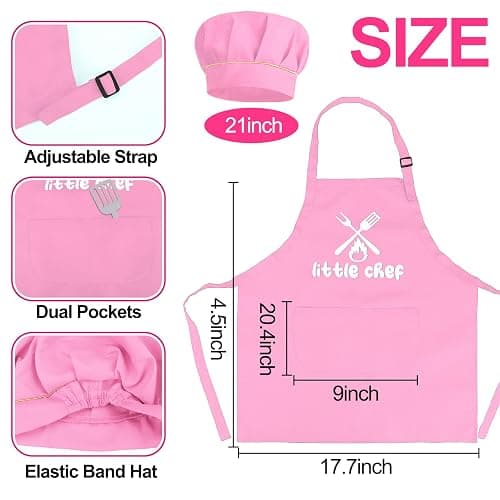 Kids BBQ Grill Playset with Coooking Apron Hat Toddler Girl Pink Kitchen Toy Ages 3-5 4-8 Pretend Smoke Sound Light Outdoor Barbecue Accessories Toy for 3 4 5 Year Old Girl Birthday Gift thumbnail 3
