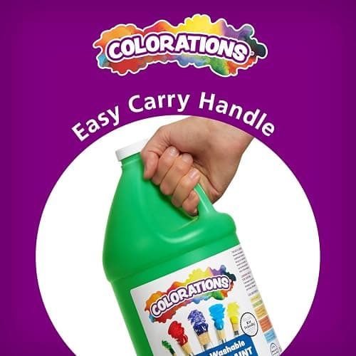 Colorations Paraben-Free Washable Tempera Paint for Kids - 1 Gallon Value Size. Vibrant White. Non-Toxic and Made in The USA thumbnail 5