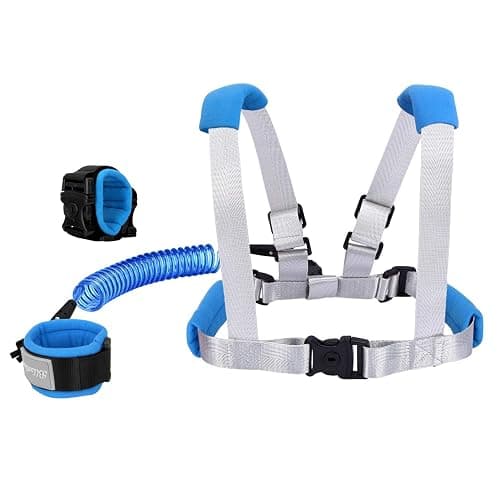 Blisstime 2 in 1 Toddler Leash - Anti Lost Wrist Link for Toddlers - Toddler Harness, Baby Leash, Leash for Toddlers, Wrist Leashes, Child Leashes for Toddlers, Not Easy to Open Without Key - blue - Image 1