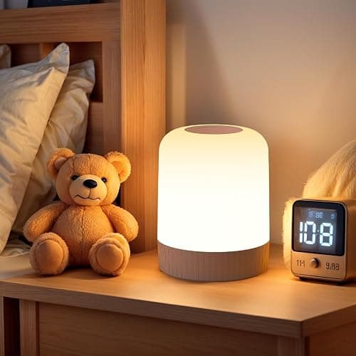 Ormromra Baby Night Light, Kids Night Light, LED Touch Rechargeable Lamp with Dimmable Warm White Light & RGB Color Changing, 4800mwh Small Night Lights for Kids, Bedroom, Living Room, Camping - Image 1