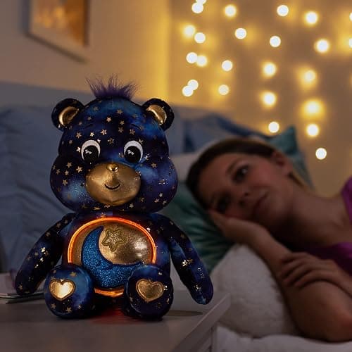 Basic Fun Care Bears Bedtime Bear Collectors Edition 35cm Medium Plush | Collectible Cute Plush Toy with Light-Up Belly, Cuddly Toys for Children, Cute Teddies Suitable for Girls and Boys Ages 4+ thumbnail 2
