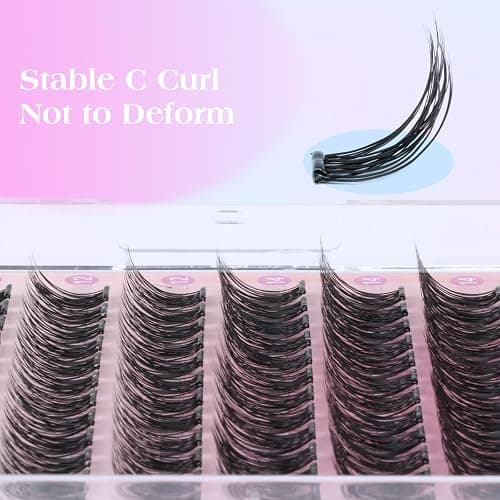 Self Adhesive Eyelashes Natural Self Adhesive Lash Clusters Pre-glued Eyelashes Clusters C Curl No Glue Lashes Wispy Cluster Lashes 10-16MM DIY Individual Lashes by zanlufly thumbnail 4