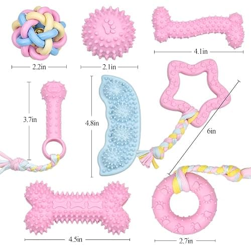 Ousiya 8 Pack Puppy Chew Toy Set Durable Dog Toys for Small Puppy Breeds Teething Toys for Puppies Non-Toxic and Safe Perfect for Training and Playtime thumbnail 2