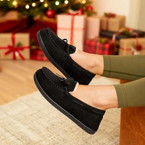 HomeTop Women's Moccasins Slippers Memory Foam Indoor Outdoor Loafer Shoes thumbnail 3