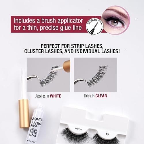 i-Envy by KISS Super Strong Hold Eyelash Adhesive, Waterproof Long-Lasting Strip Lash Glue, Natural-Looking Allergy & Latex Free with Brush Applicator (Clear) thumbnail 3
