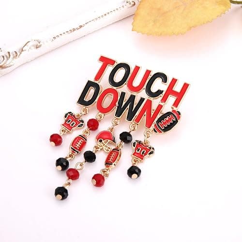 Game Day Brooches for Women Football Brooch Pins Touch Down Brooches Red Black Blue White Team Spirit Accessories Game Day Outfits Football Jewelry Party Favor Gifts - Style E thumbnail 4