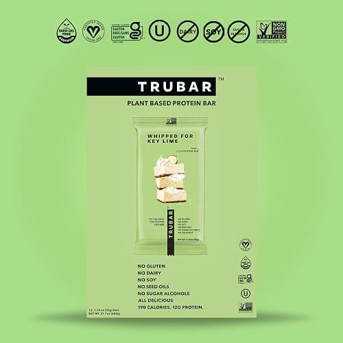 TRUBAR Vegan Protein Bar, Whipped for Key Lime, Gluten Free, Plant Based, High Fiber, Dairy Free, Low Fat, Non GMO, No Sugar Alcohols, 12G Lean Protein, 13G Fiber, Healthy Snack Bars, 12 CT - Whipped for Key Lime thumbnail 6