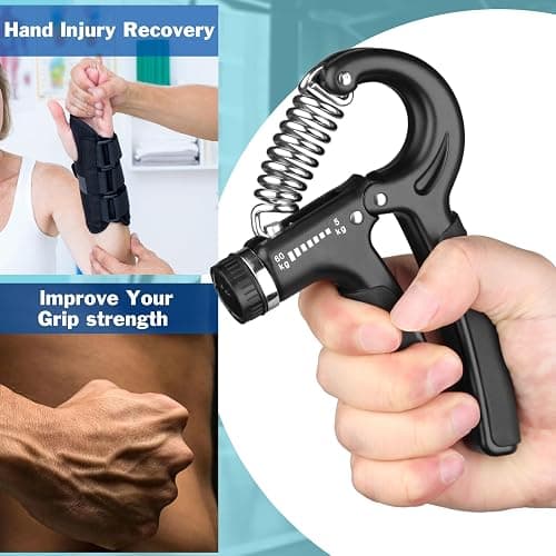 AIXPI Grip Strength Trainer, Hand Grip Exerciser Strengthener with Adjustable Resistance 11-132 Lbs (5-60kg), Forearm Strengthener, Hand Exerciser for Muscle Building and Injury Recover thumbnail 2