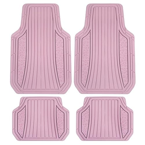 Hello Kitty Car Mats 4pc Floor Mats for Cars Trucks SUVs Pink Car Floor Mats for Women Men Accessories Rubber Heavy Duty Cute Non-Slip Always Front Rear Hello Kitty Cars Accessories Pink - Image 1