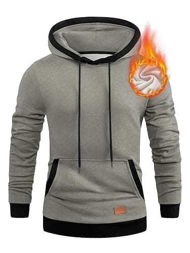 JMIERR Men's Cotton Casual Hoodies Sweatshirts Fashion Long Sleeve Drawstring Fleece Pullover Hoodie with Pockets thumbnail 5
