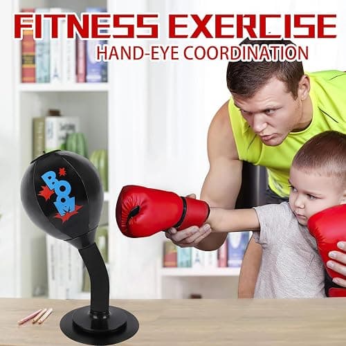 DR.YYDF Desktop Punching Bag, Heavy Duty Stress Relief Boxing Bag, Strong Suction Speed Bag for Office and Home, White Elephant Gift for Boss or Coworker, Anger Management Toys for Men and Friends thumbnail 3