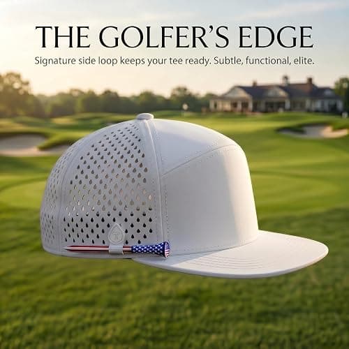 UVCoolix™ Cooling Sweatband Flat Bill Golf Baseball Cap,Breathable Sun Protection,Water-Resistant Snapback Performance Hat thumbnail 5