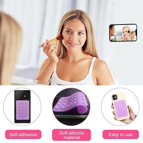 iLamvie 6er Pack Silikon-Saugnäpfe für Alle Handy-Modelle, Anti-Rutsch-Handyhalter für Selfies und Videos,Freihändig,Langlebig & Leicht Bedienbar thumbnail 3