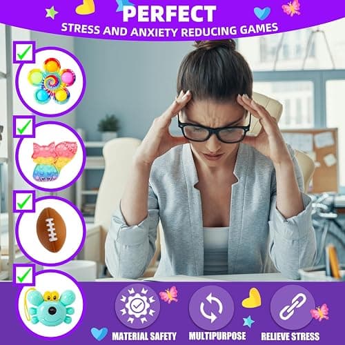 1000Pcs Fidget Toys Pack, Bulk Party Favors for Kids, Stocking Stuffers, Treasure Box Chest, Birthday Party, Classroom Carnival Prizes, Pinata Stuffers, Goodie Bag Stuffers, Stress Relief, Sensory Toy thumbnail 6