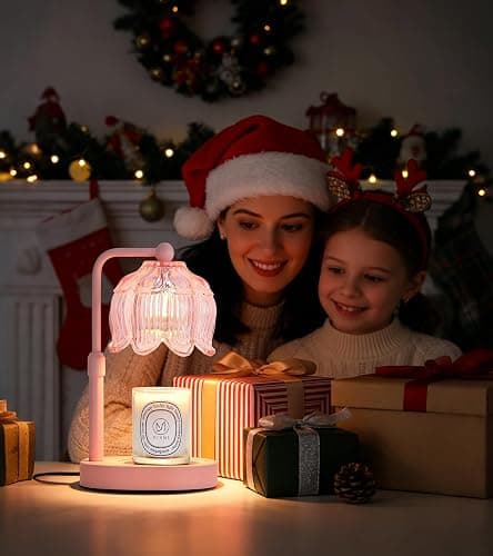 MEIXISUE Pink Flower Candle Warmer Lamp with Timer Dimmer, Adjustable Height No Flame Wax Warmer for Jar Candles, Ideal Gifts for Mom Women, ‌Housewarming New Home Bedroom Decor with 2 Bulbs thumbnail 8