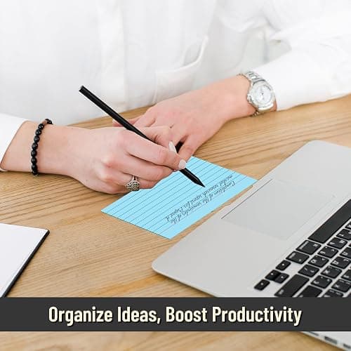300 Count Index Cards 3 x 5 Inch Ruled Blue Index Cards, Flash Cards College Ruled for School, College, Office and Home Organization, Durable Study To Do List Note Cards with Ruled Lines thumbnail 3