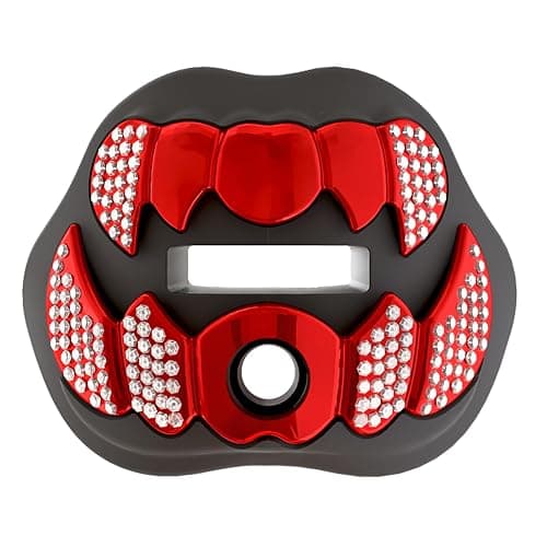 LeCool Football Mouth Guard with Connected Strap- 3D Beast Chrome Adult and Youth Mouth Guard-Mouth Piece for Sports for Maximum Air Flow and Teeth Protection - Image 1