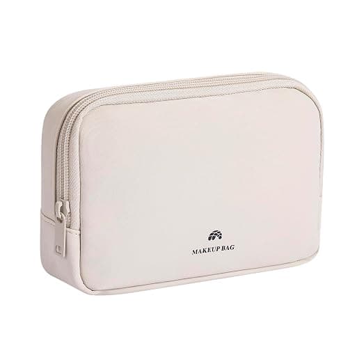 Lestikave Small Travel Makeup Bag Case Organizer for Purse(01Beige) | Portable Lightweight Cosmetic Bag with Compartment, Toiletry Pouch Design for Skincare, Toiletries & Essentials - Image 1