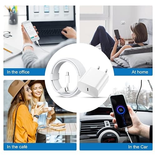 GREPHONE iPhone Charger Fast Charging,20W PD USB C Wall Charger 4 Pack with 6FT Fast Charging Cable - Fast Charger for iPhone 14/14 Pro Max/13/13 Pro/12/12 Pro/11/11 Pro/XS, iPad - 6ft - White - 4 thumbnail 6