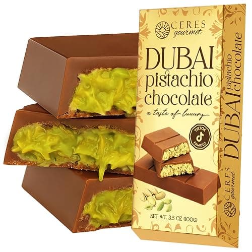 Ceres Gourmet Dubai Chocolate Bar Pistachio 3.5 Oz, Perfectly Portioned Packaging Dubai Chocolate with Knafeh Kataifi, Premium Kunafa Bars (3.5 Oz, Milk Chocolate) thumbnail 9